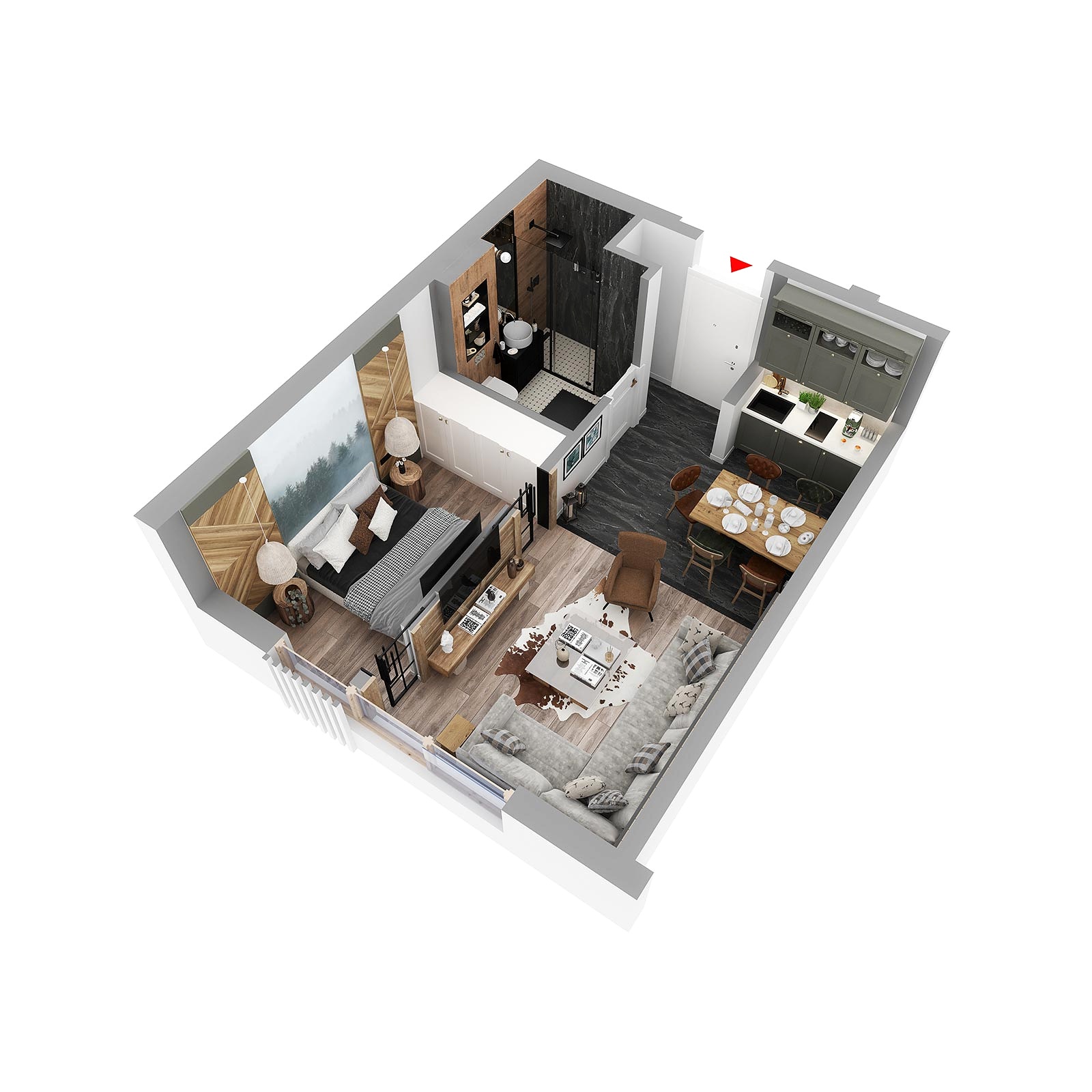 3D prikaz: apartman A.21, Lamela B4