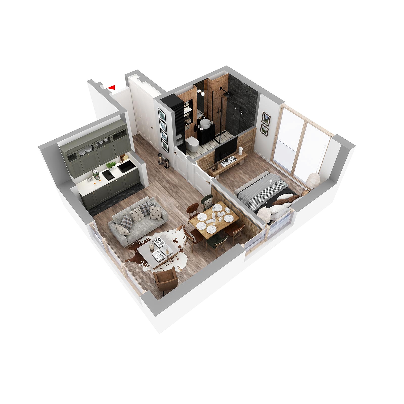3D prikaz: apartman A.06, Lamela B4