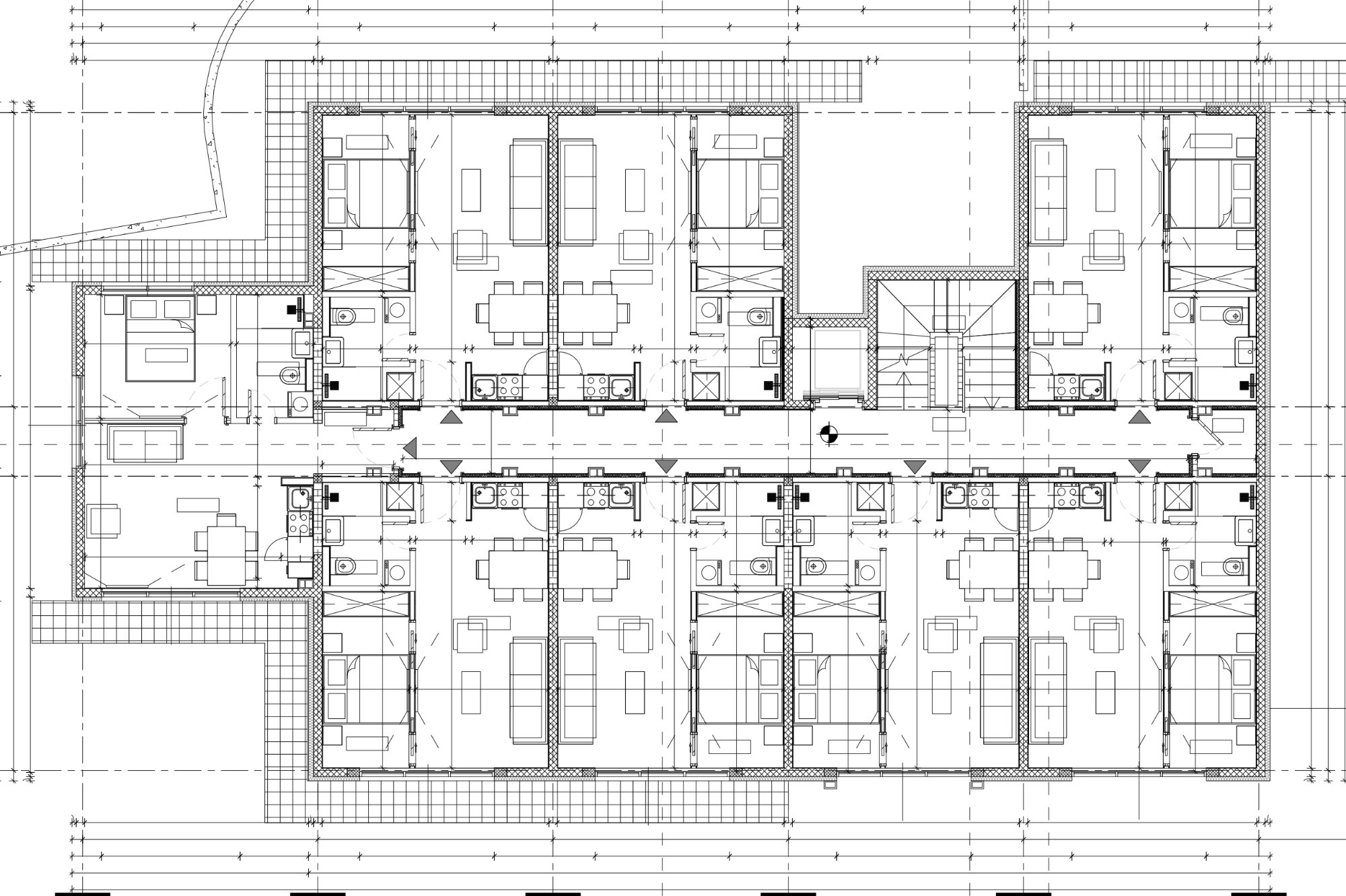 Osnova etaže, apartman označen: apartman A.01, Lamela B3