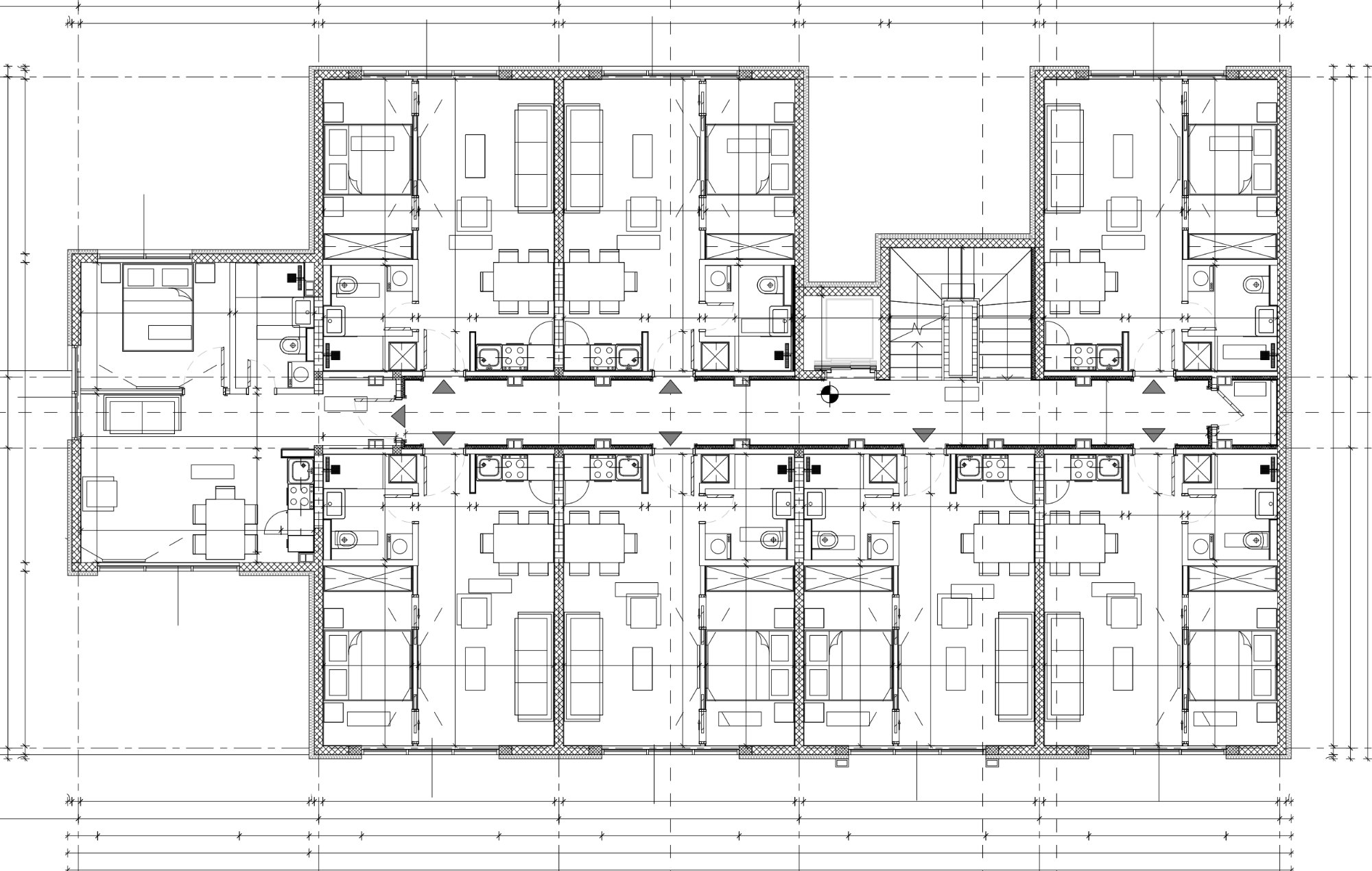 Osnova etaže, apartman označen: apartman A.01, Lamela B4
