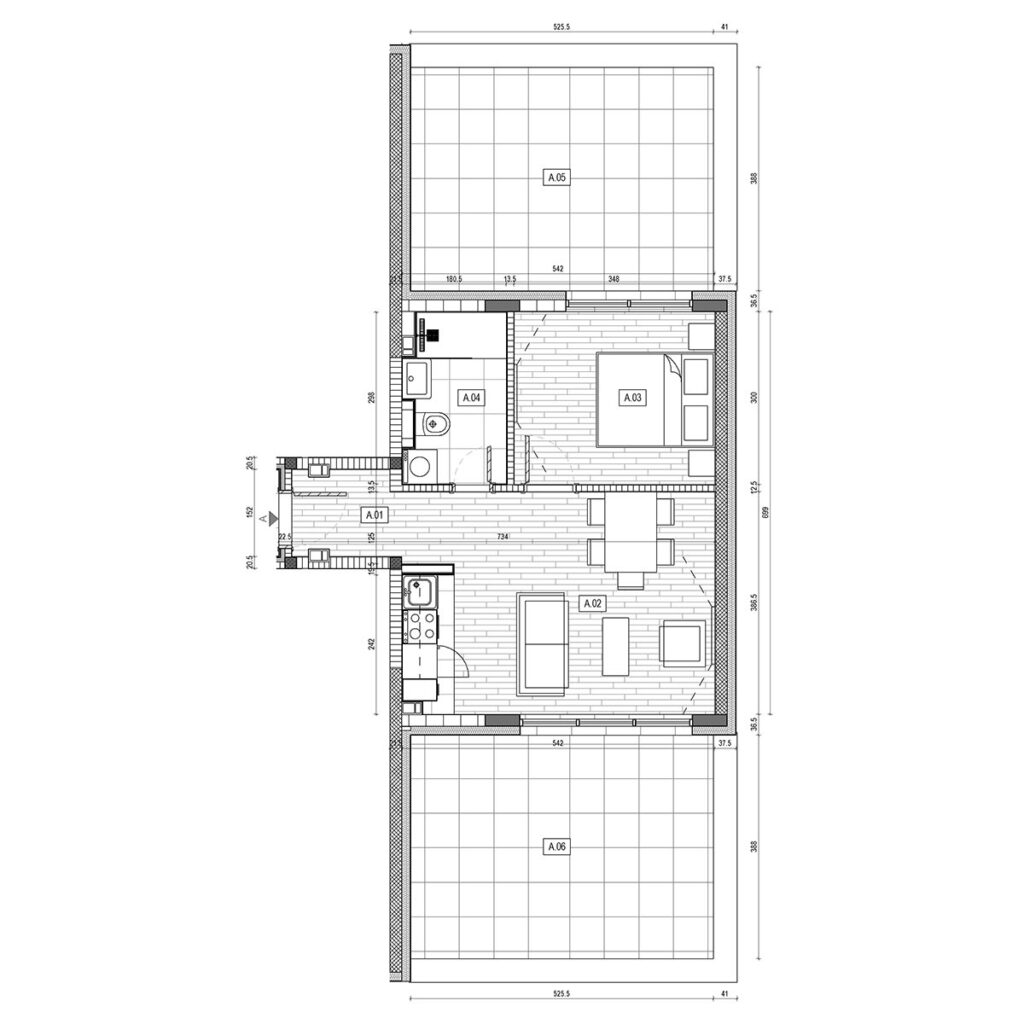 Osnova apartmana: apartman AS.03, Lamela B5