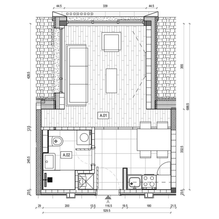 Osnova apartmana: apartman A.36, Lamela B5
