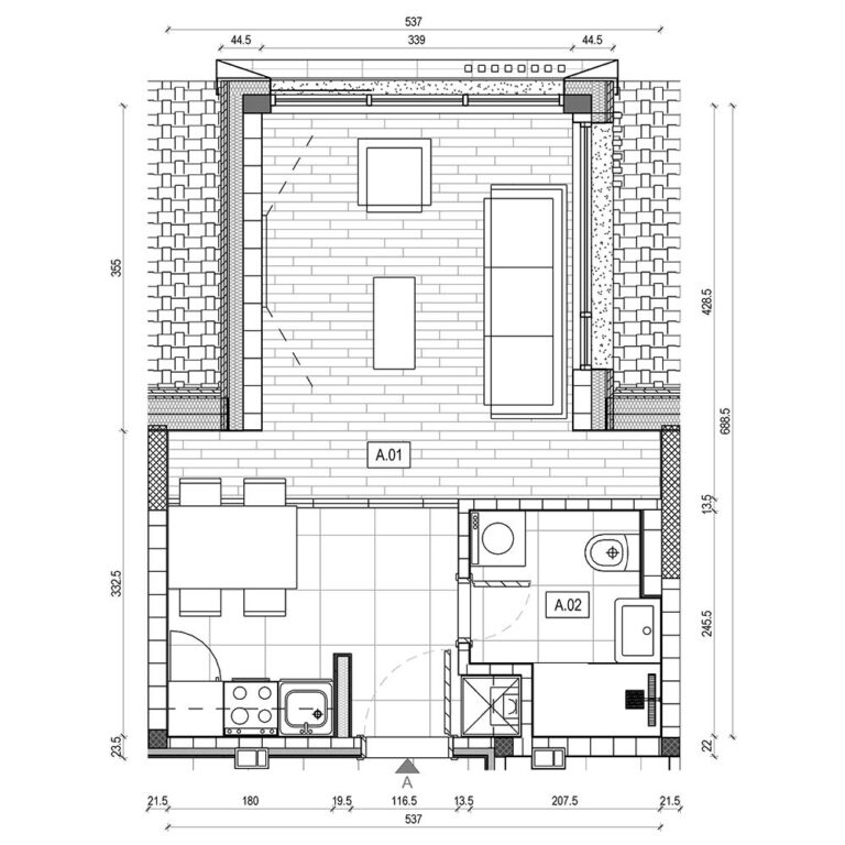 Osnova apartmana: apartman A.37, Lamela B5
